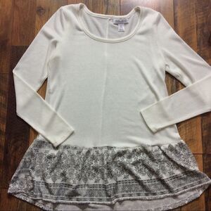 Motherhood Maternity Ruffle Sweater White Small